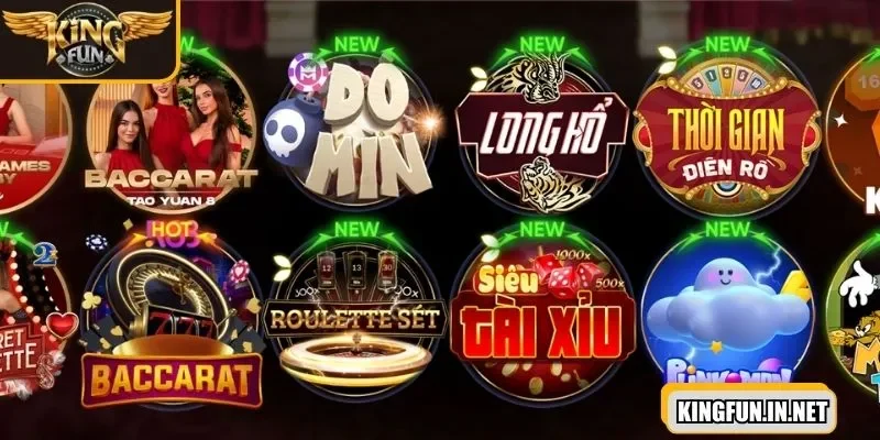 Game bài Kingfun thu hút triệu hội viên bởi kho trò chơi khủng